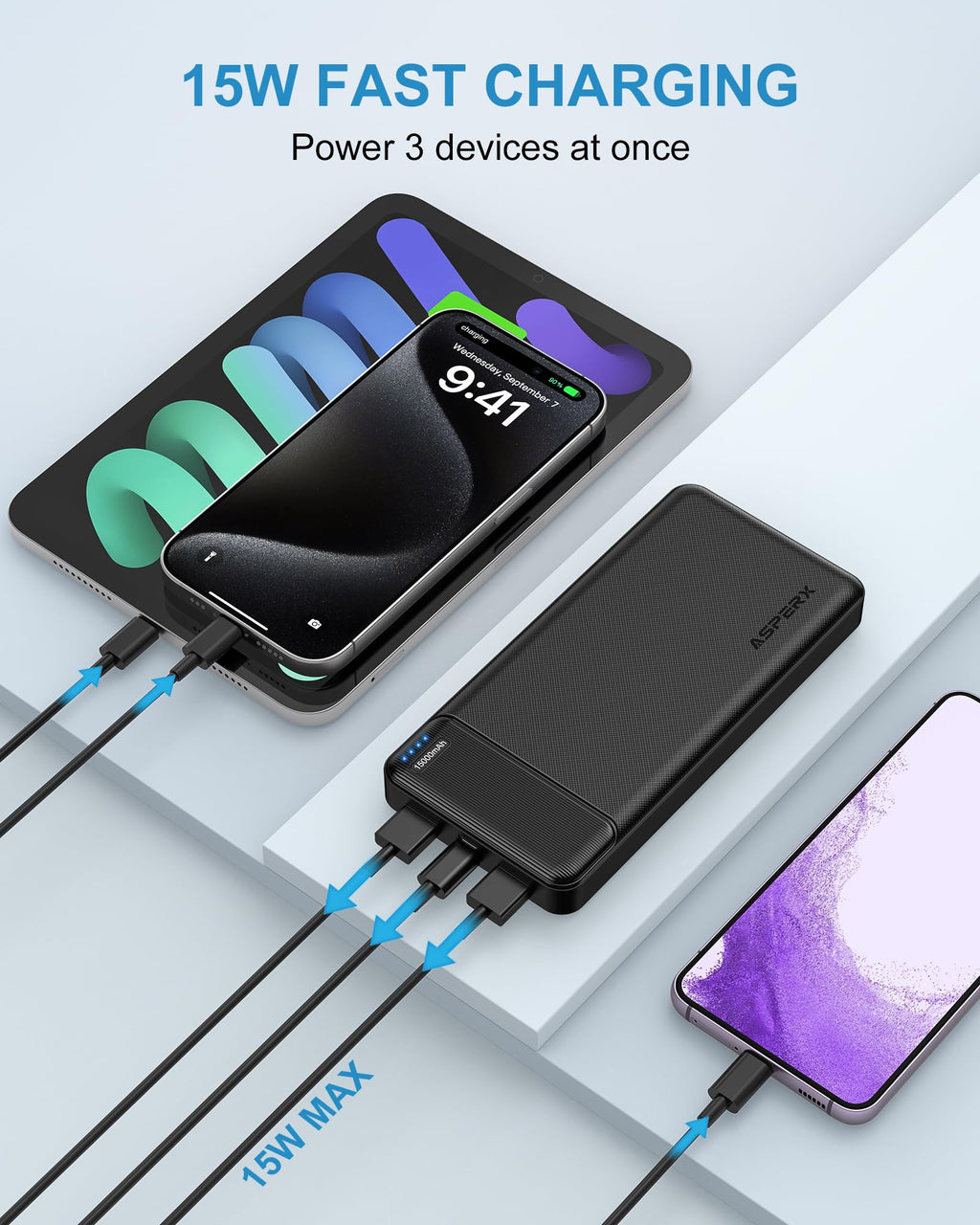15,000mAh USB-C Power Bank 2-Pack — Powers Heated Gear & Phones